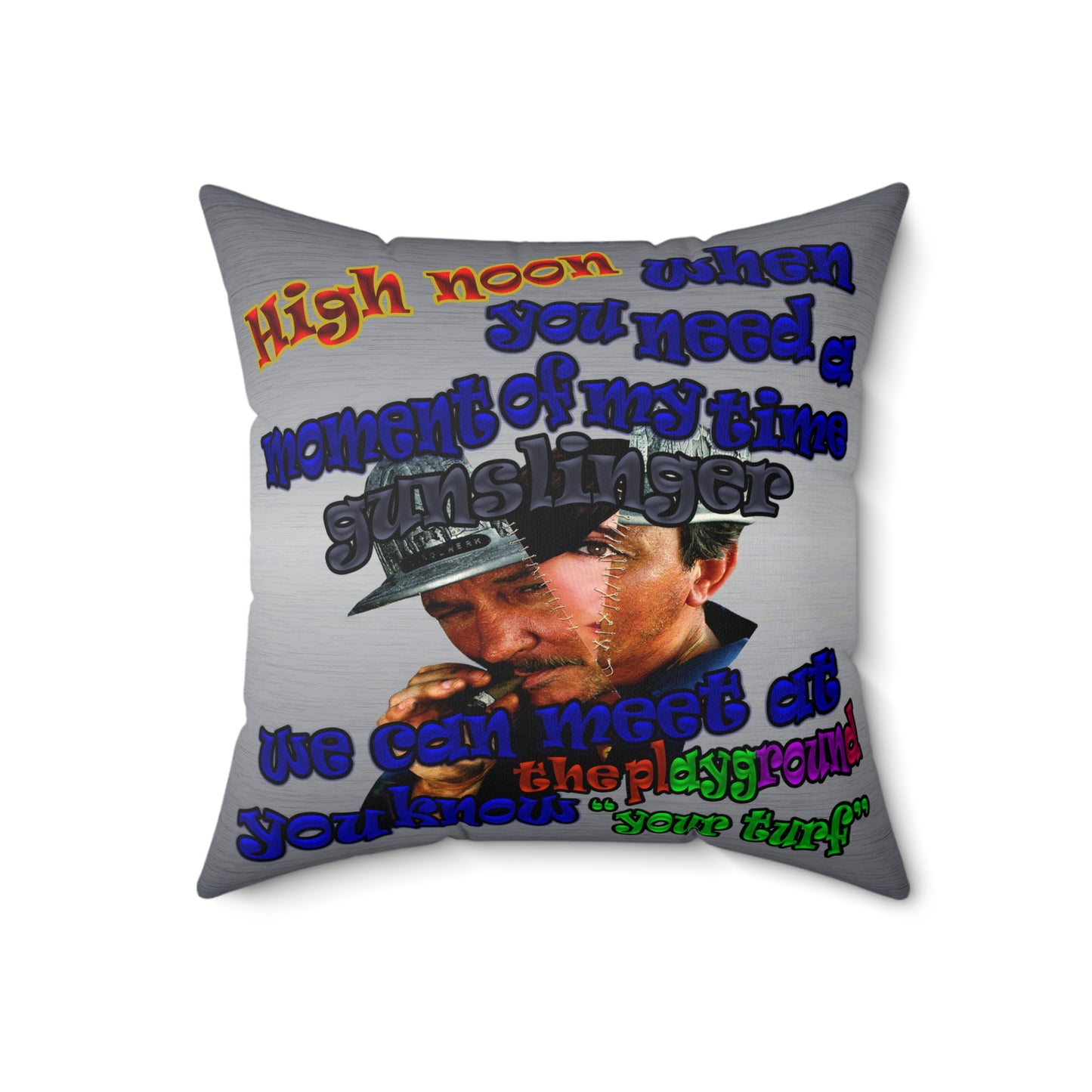 high noon - Faux Suede Square Pillow - (brushed nickel)