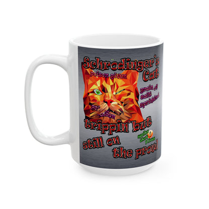 schrodinger's cat - White Mug (brushed nickel)