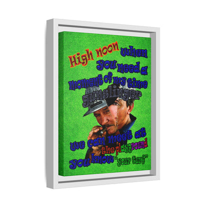 high noon - framed canvas art (green turf)