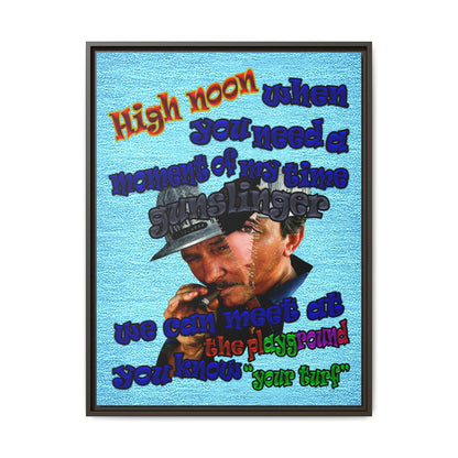 high noon - framed canvas art (faded blue)