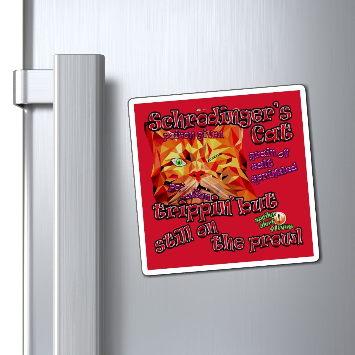 schrodinger's cat - Magnets - (dark red)