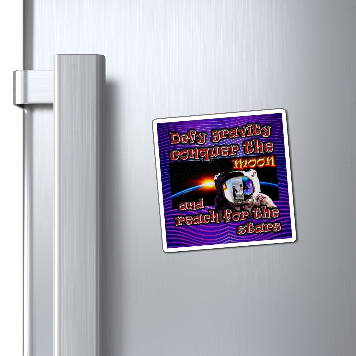 defy conquer reach - Magnets - (purple wave)