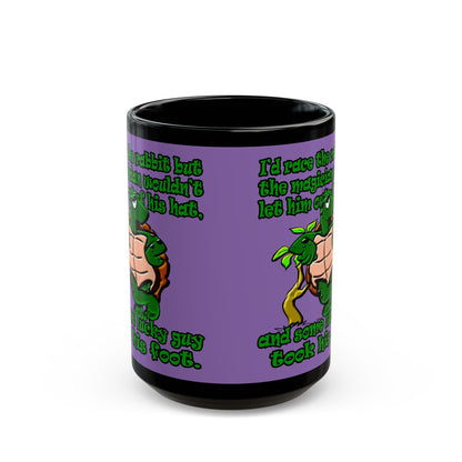 turtle race - Black Mug (light purple)