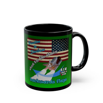 shoot for the stars - Black Mug (logo green)