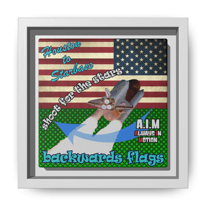 shoot for the stars - framed canvas art (logo green)