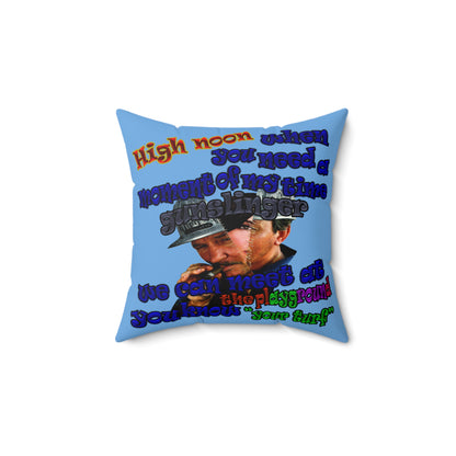 high noon - Spun Polyester Square Pillow - (light blue)