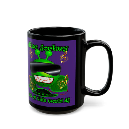 disc jockey - Black Mug (purple)