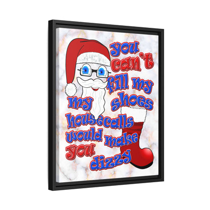 santa's shoes - framed canvas art (white marble)