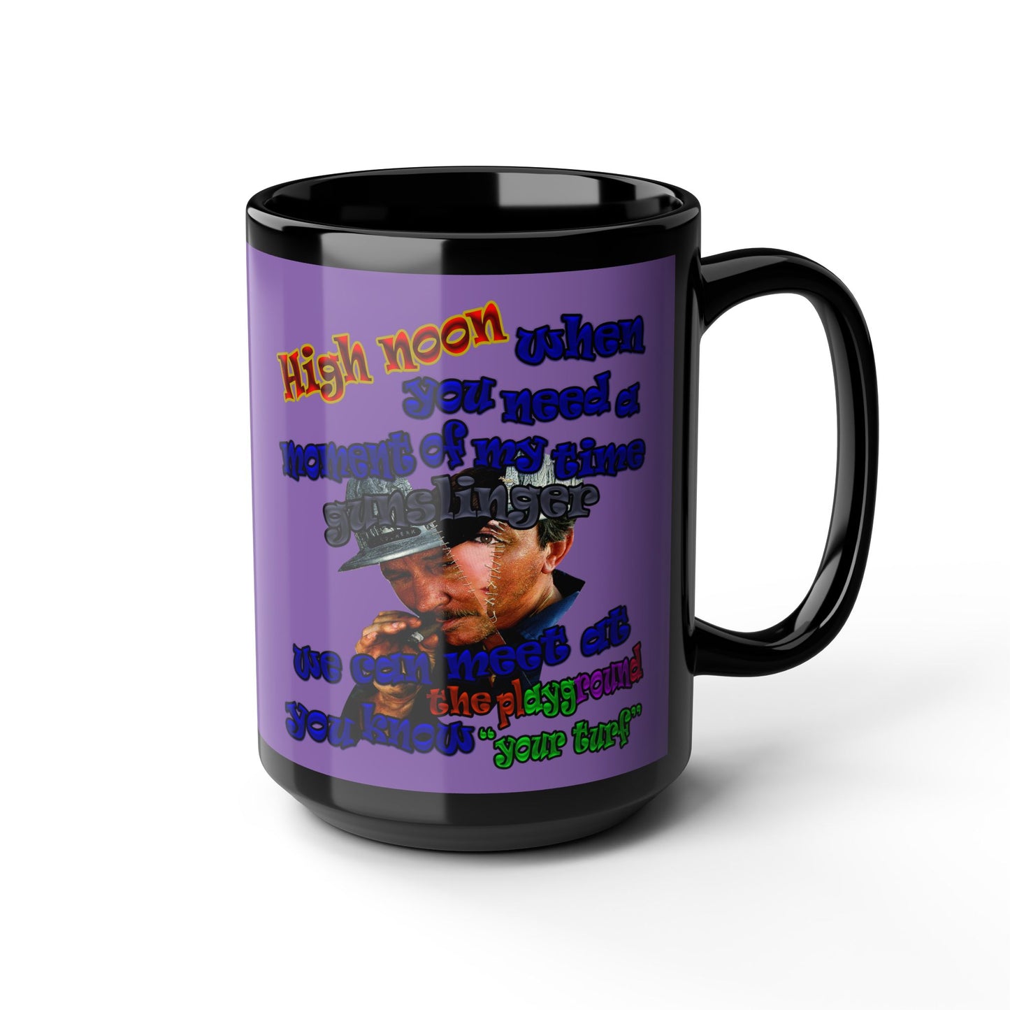 high noon - Black Mug (light purple)