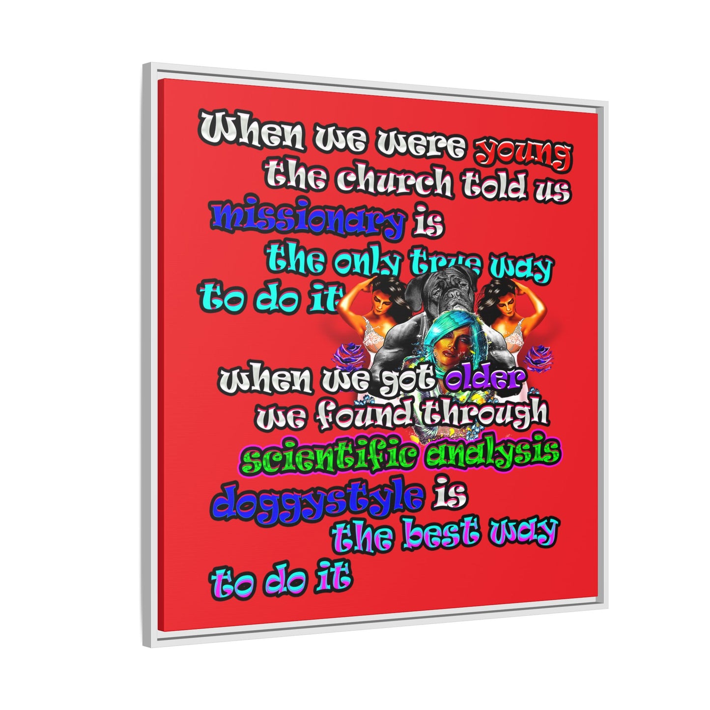 doggystyle - framed canvas art (red)