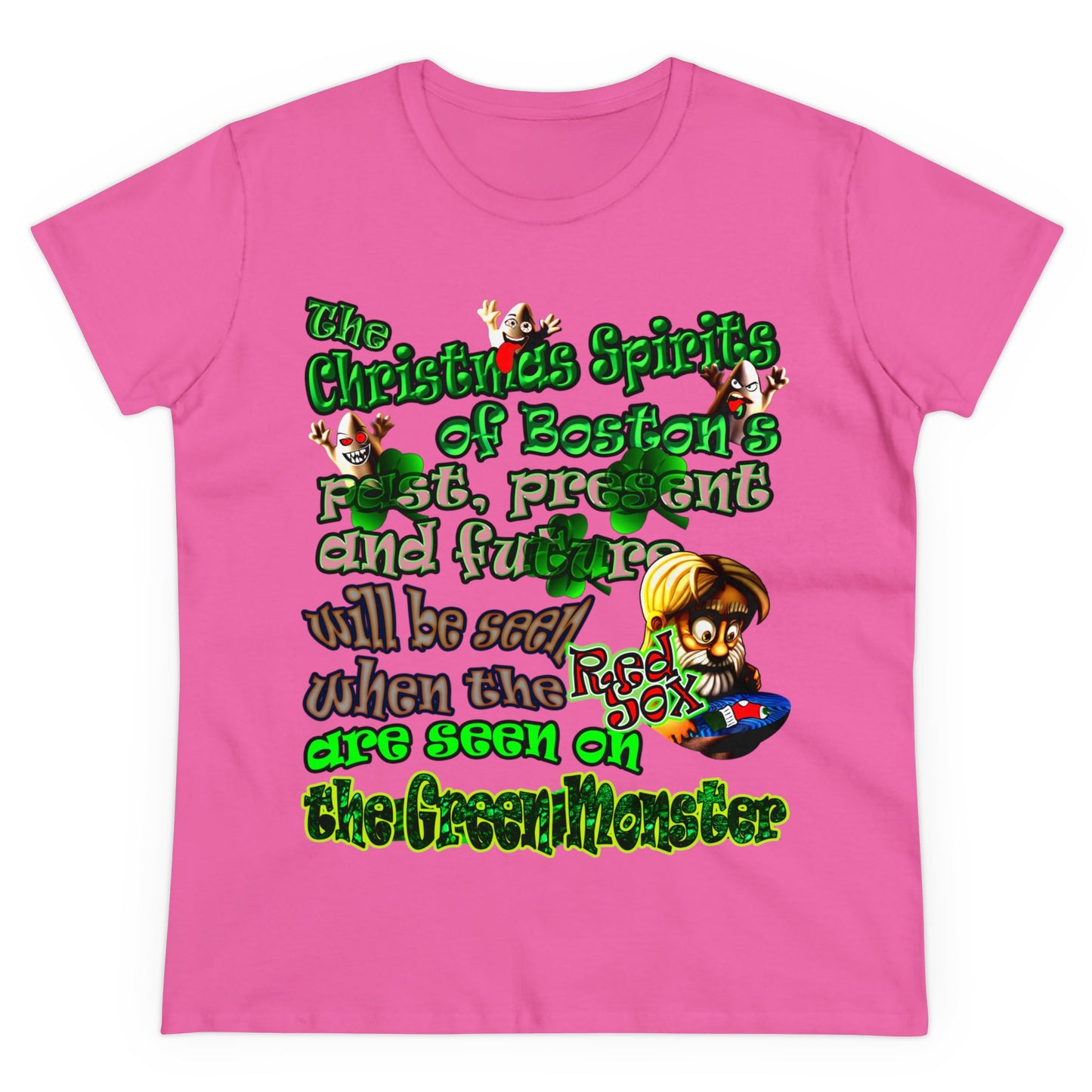 christmas spirits of boston - Women's Midweight Cotton Tee