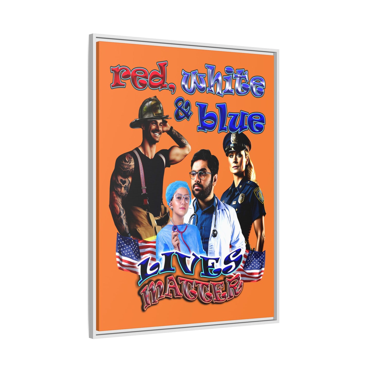 rw&b lives matter - framed canvas art (crusta)
