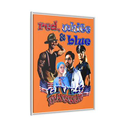 rw&b lives matter - framed canvas art (crusta)