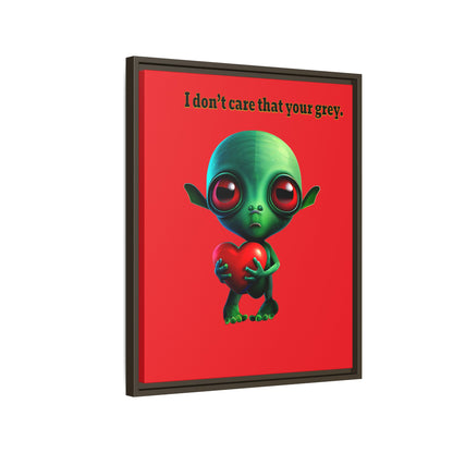 I don't care that your grey - framed canvas art (red)