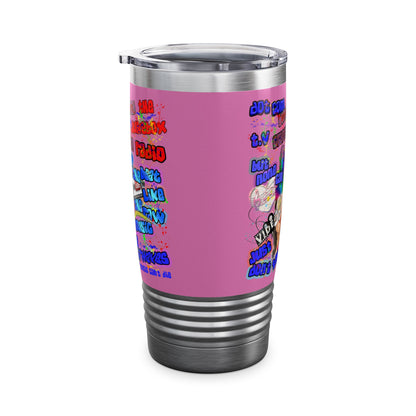 drop the beat - Ringneck Tumbler, 20oz (light pink)