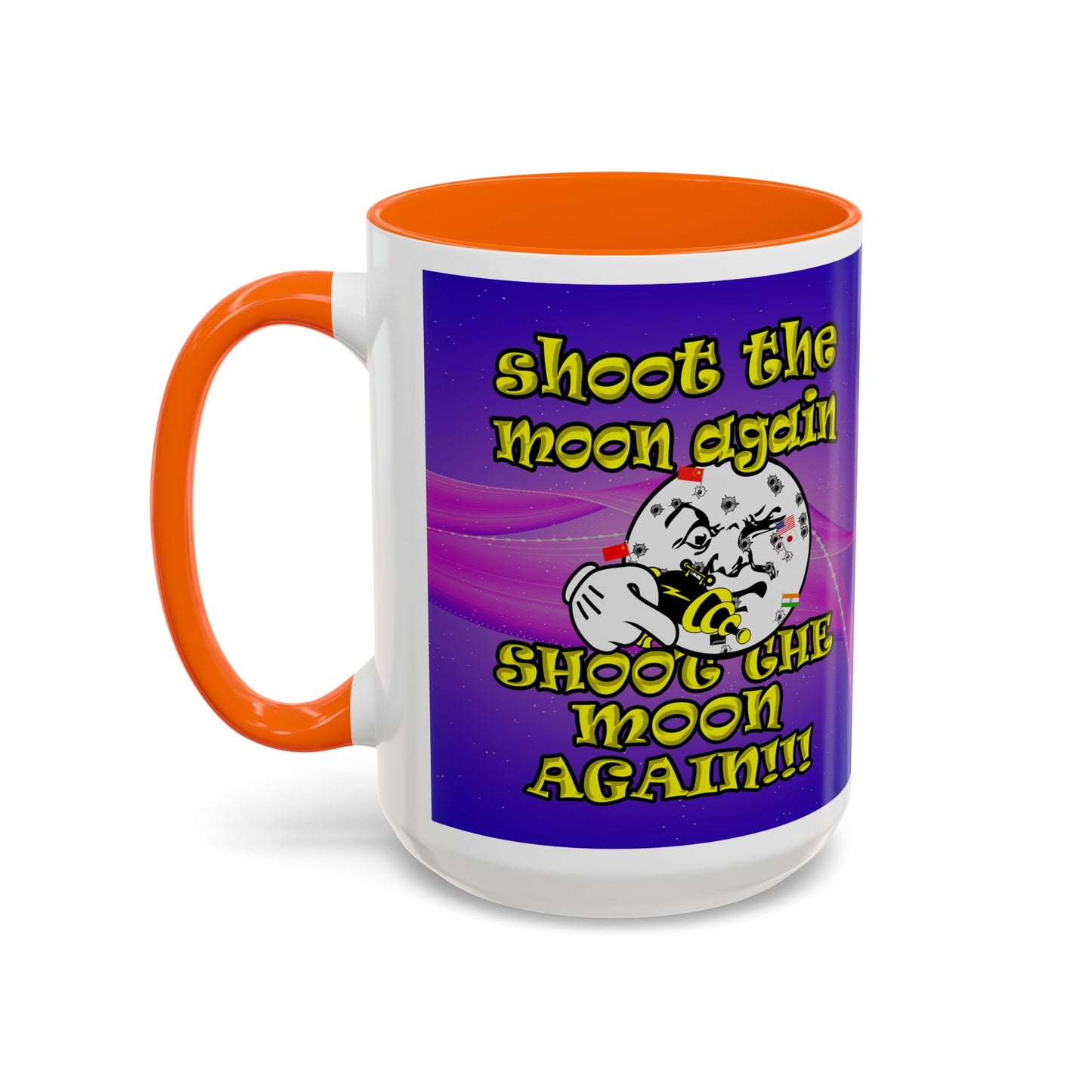 shoot the moon again - Accent Mug (purple-pink wave)