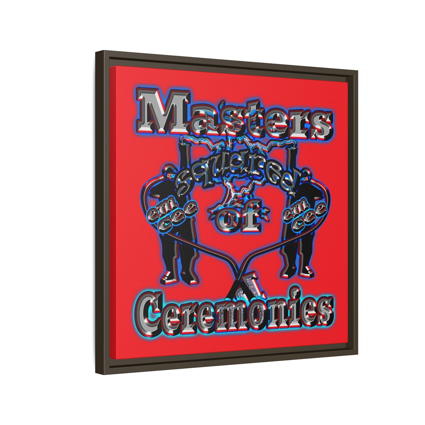 em cee squared - framed canvas art (red)