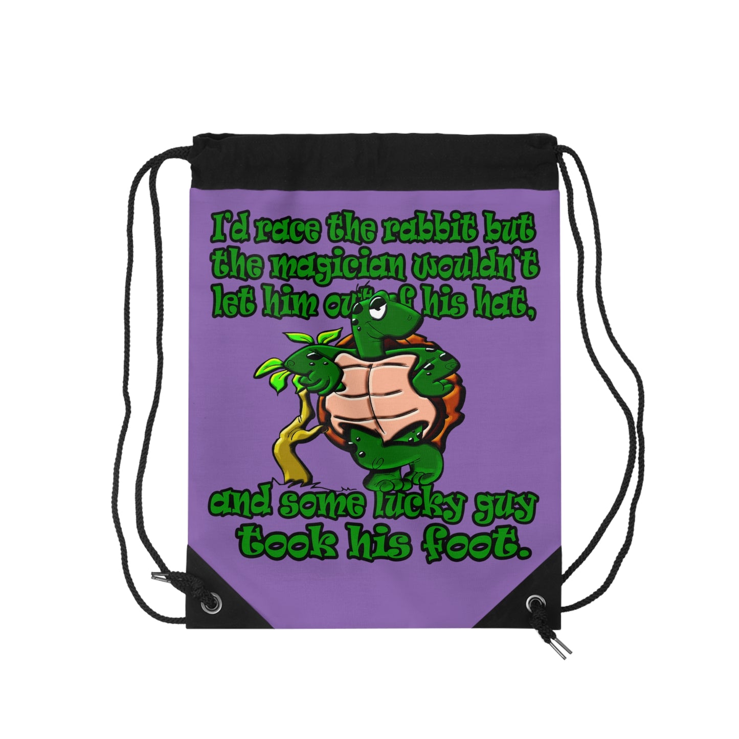 turtle race - Drawstring Bag (light purple)