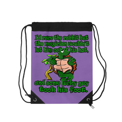 turtle race - Drawstring Bag (light purple)