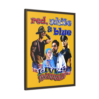rw&b lives matter - framed canvas art (yellow)