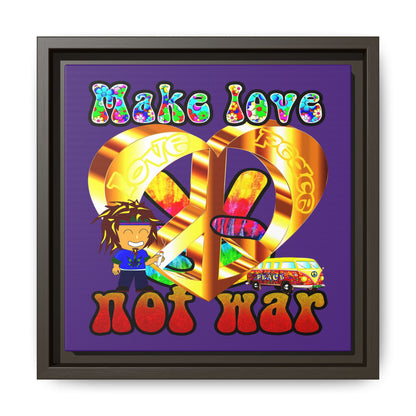 love peace - framed canvas art (purple)