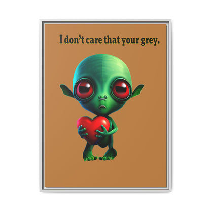 I don't care that your grey - framed canvas art (light brown)