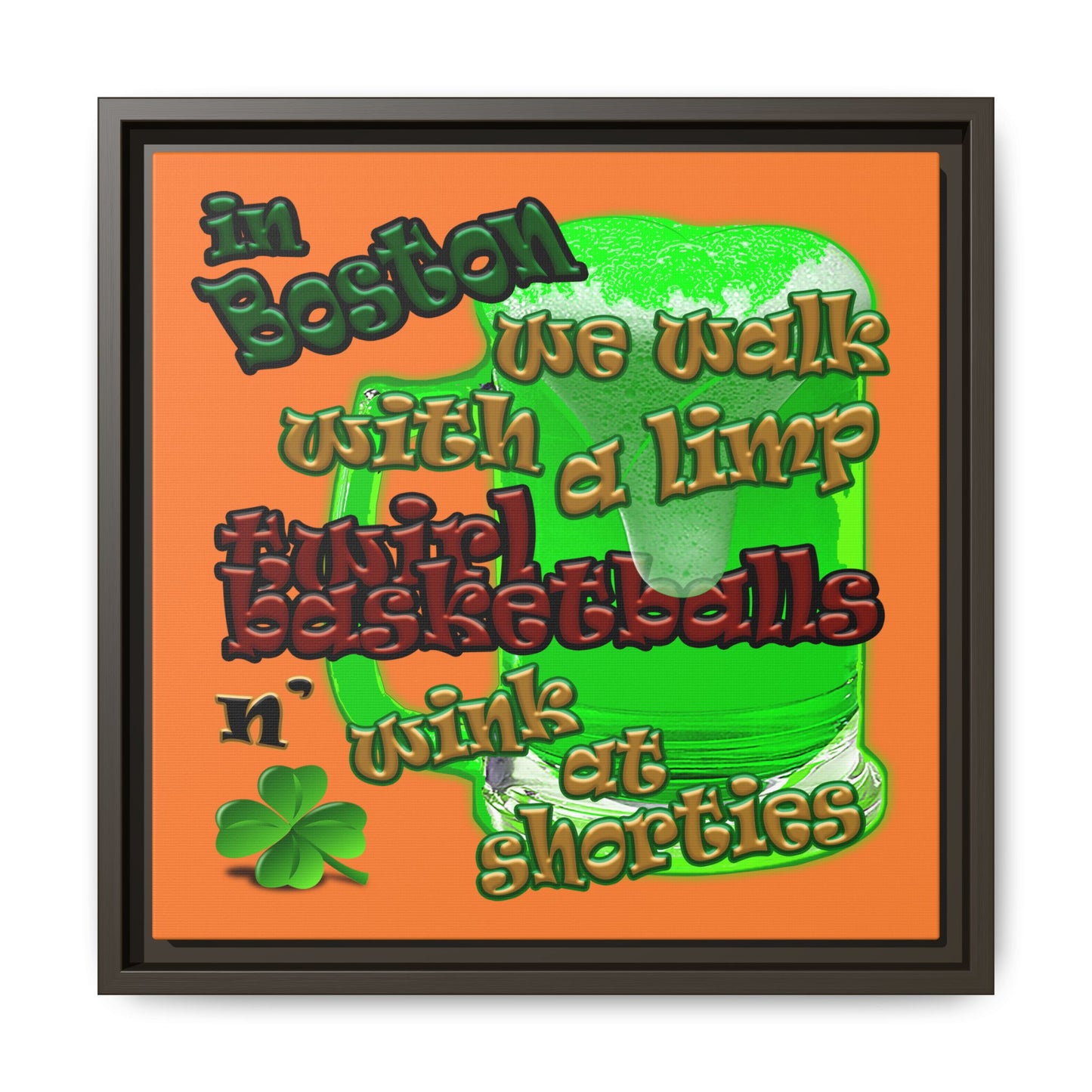 celtics logo - framed canvas art (crusta)
