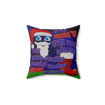 santa's shoes - Spun Polyester Square Pillow - ('snoops' background)