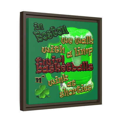 celtics logo - framed canvas art (dark green)