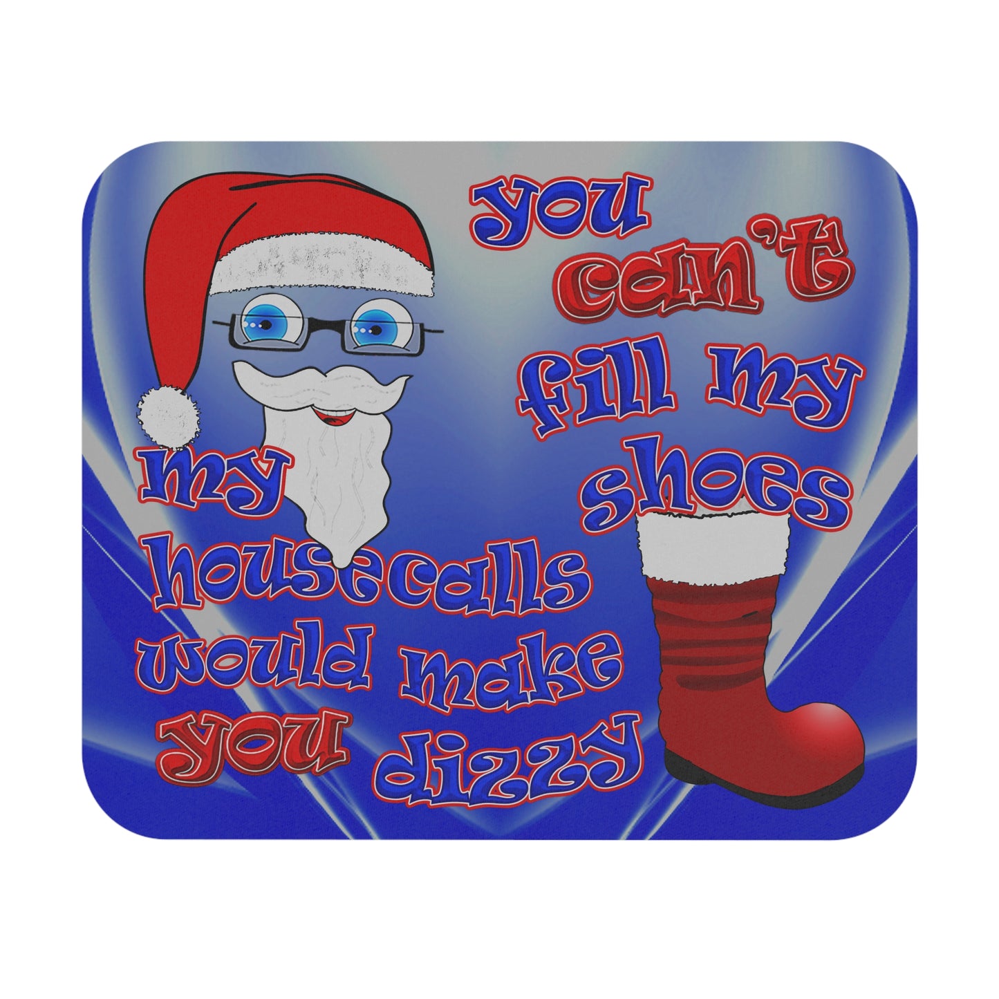 santa's shoes - Mouse Pad (Rectangle) (blue-white wave)