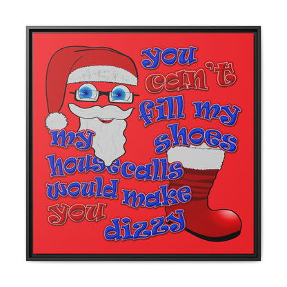 santa's shoes - framed canvas art (red)