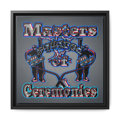 em cee squared - framed canvas art (grey-light grey)