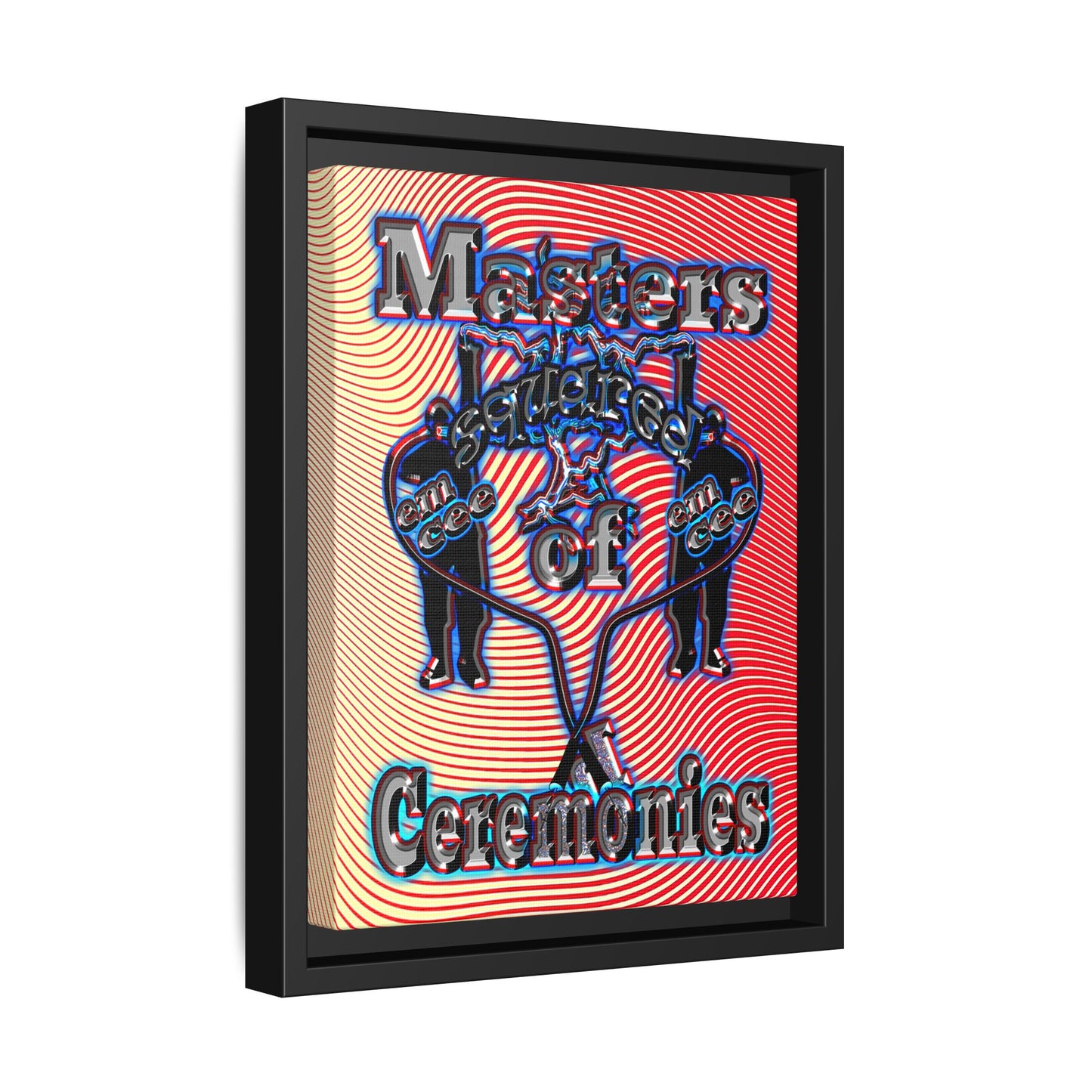 em cee squared - framed canvas art (yellow-orange wave)