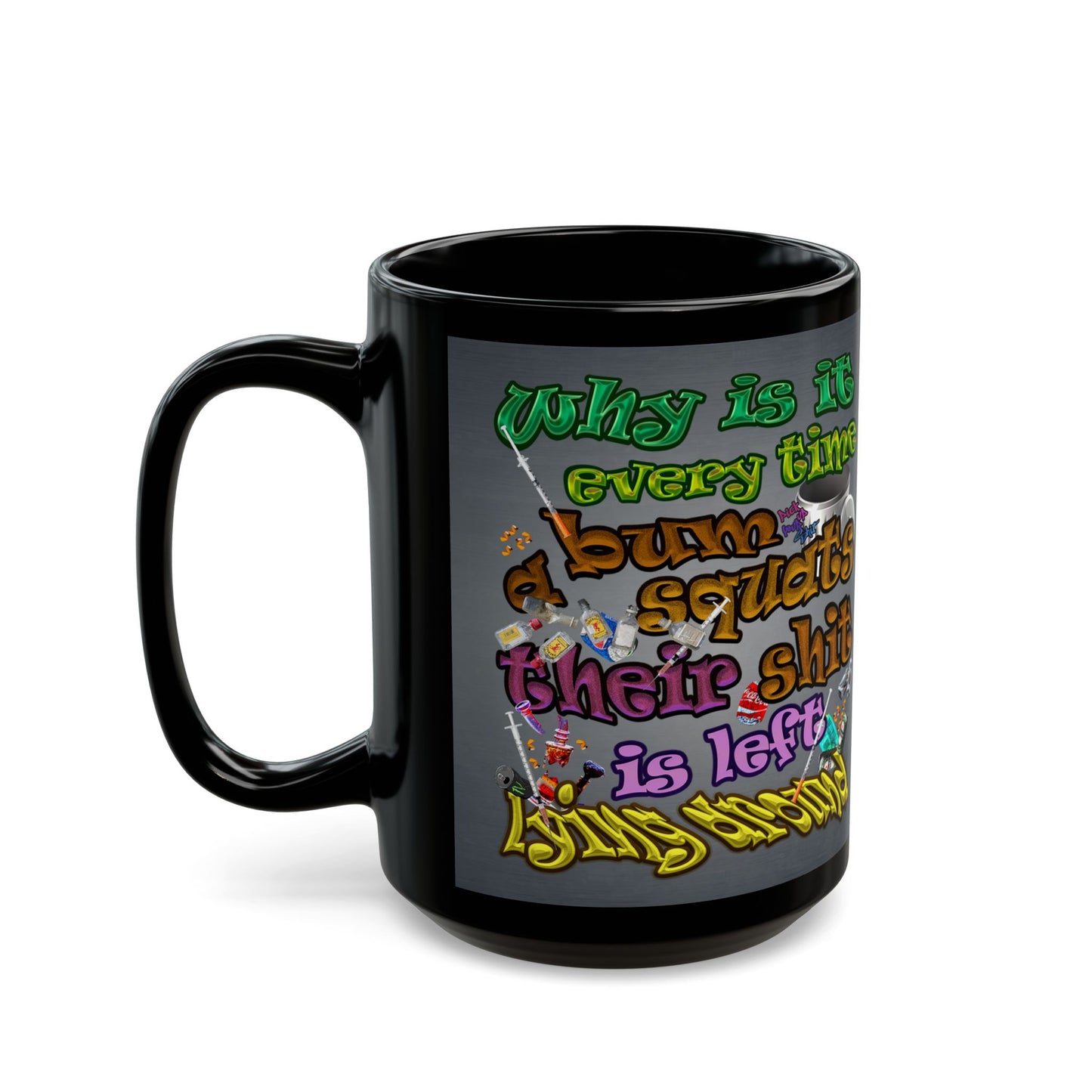 the bum's shit - Black Mug (grey-light grey)