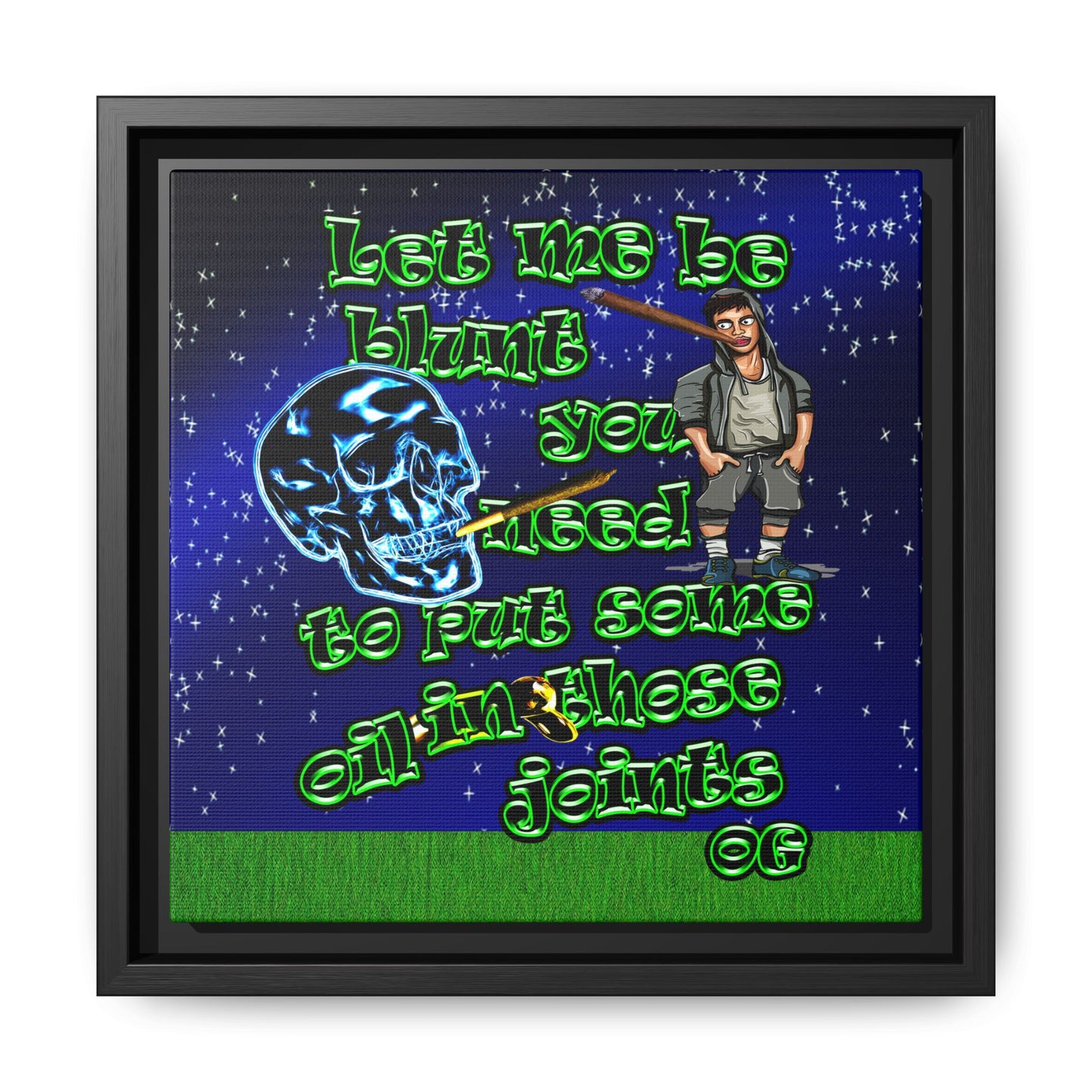 og - framed canvas art ('snoops' background)