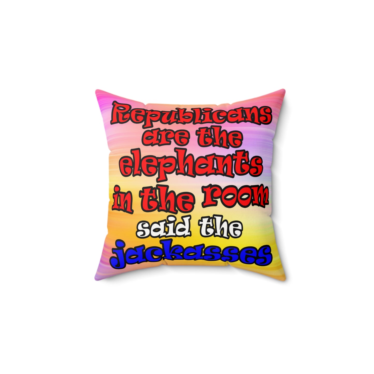 donkeys and elephants - Faux Suede Square Pillow - (color blur)