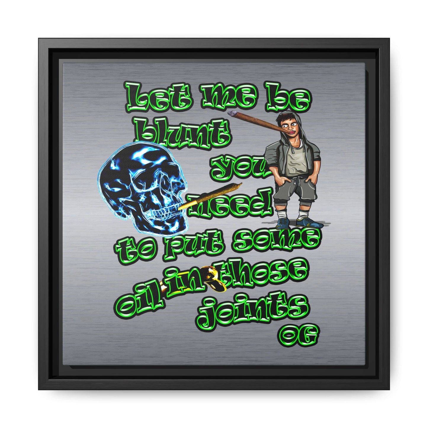og - framed canvas art (brushed nickel)
