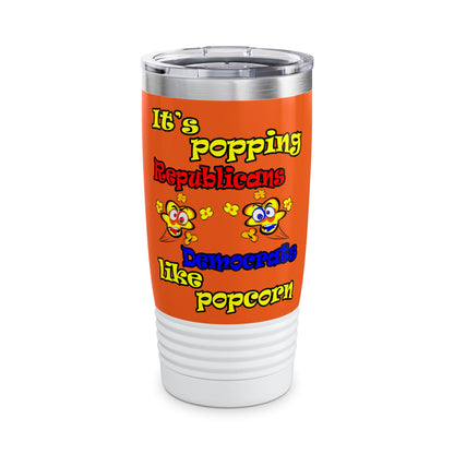 popping like popcorn - Ringneck Tumbler, 20oz (orange)