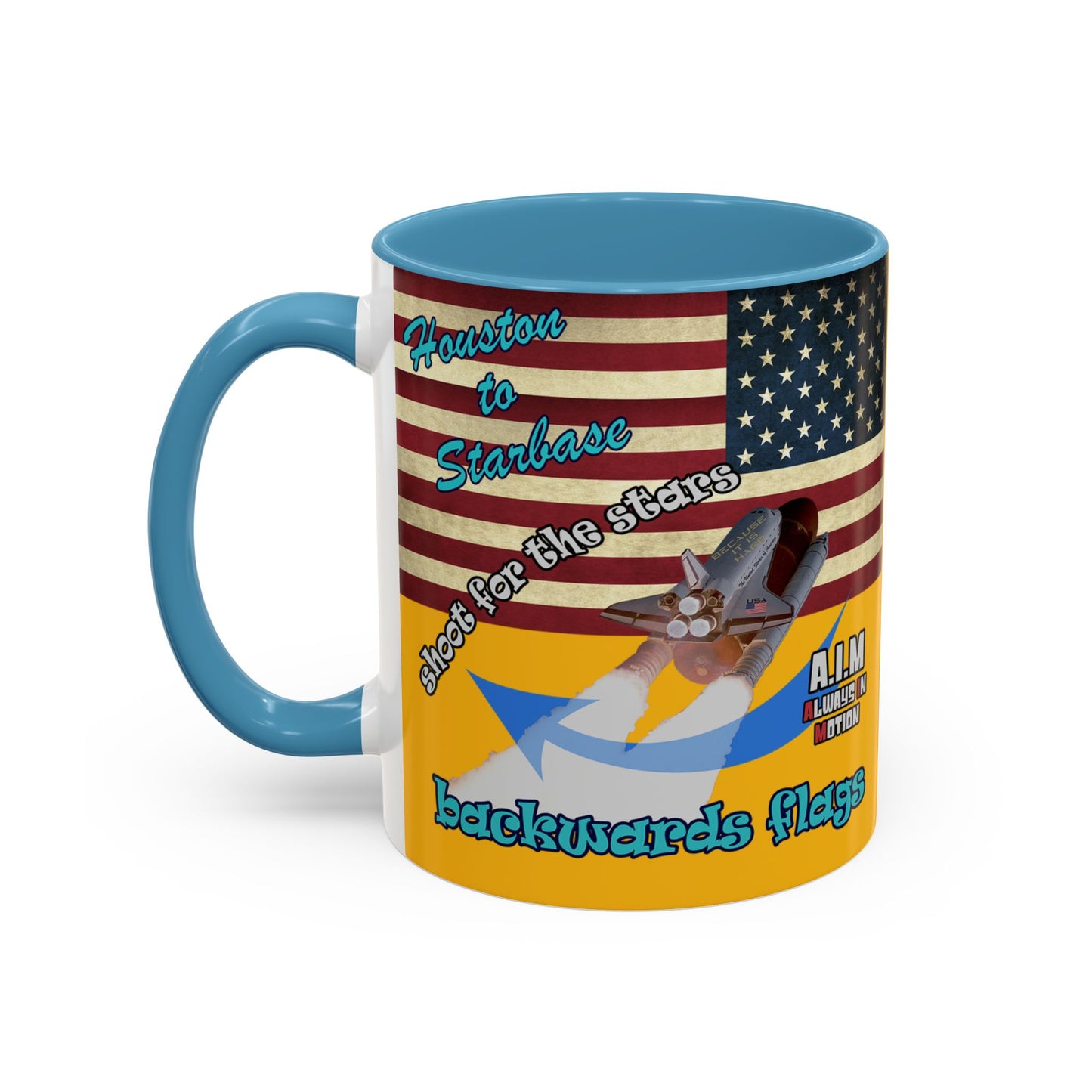 shoot for the stars - Accent Mug (yellow)