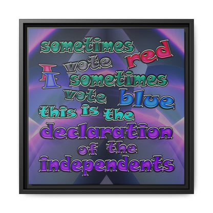 declaration of the independents - framed canvas art (grey-pink wave)