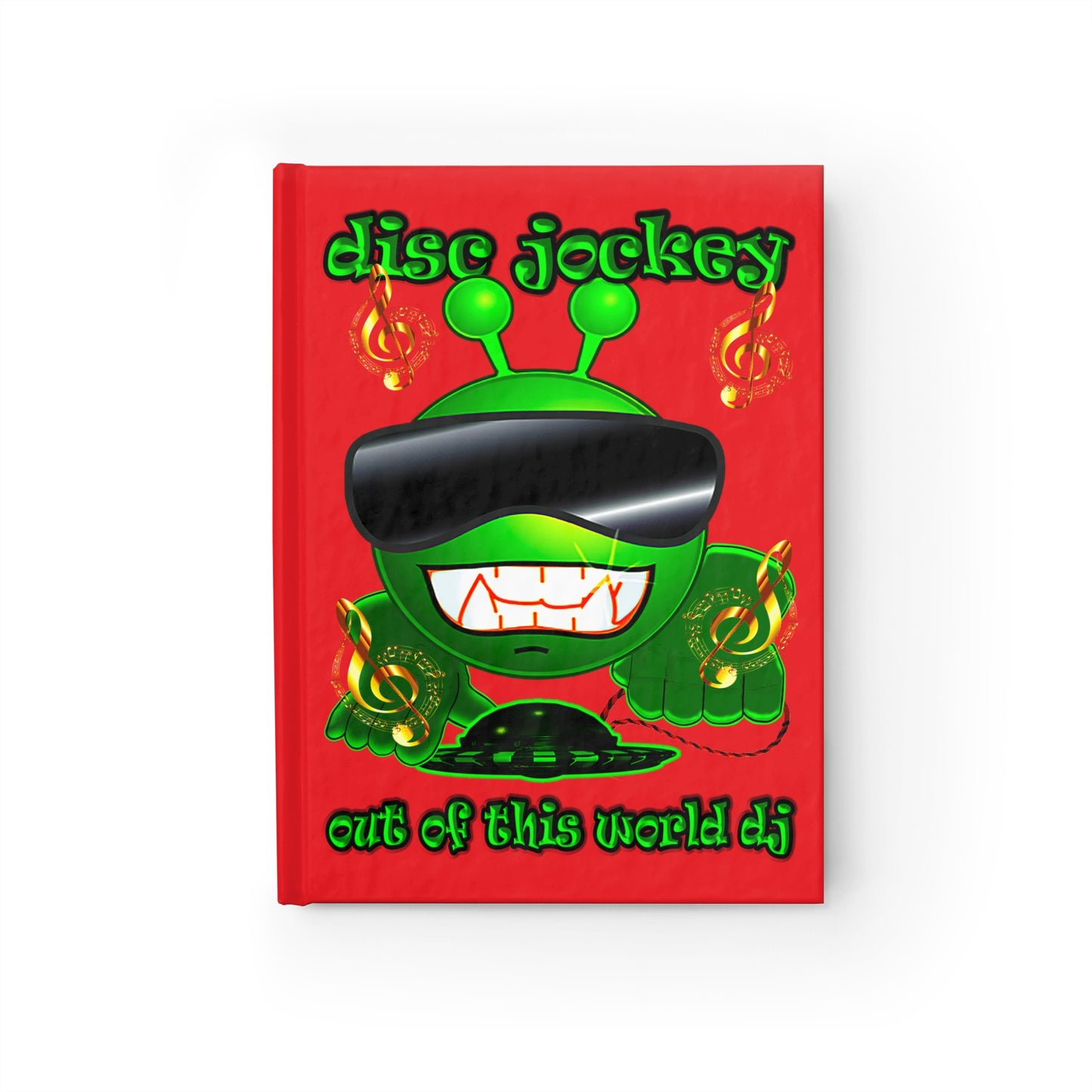disc jockey - journal-lined (red)