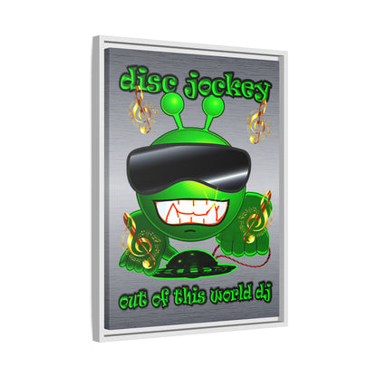 disc jockey - framed canvas art (brushed nickel)