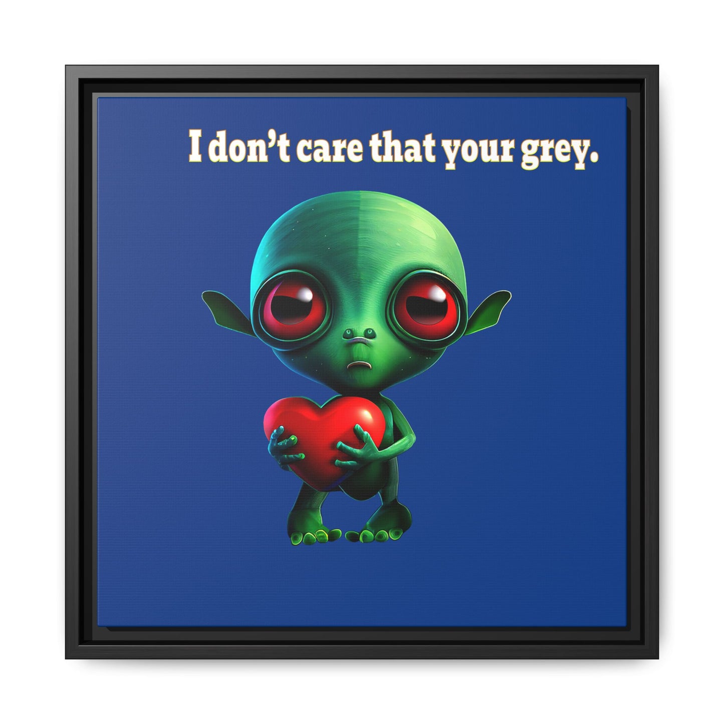 I don't care that your grey - framed canvas art (dark blue)