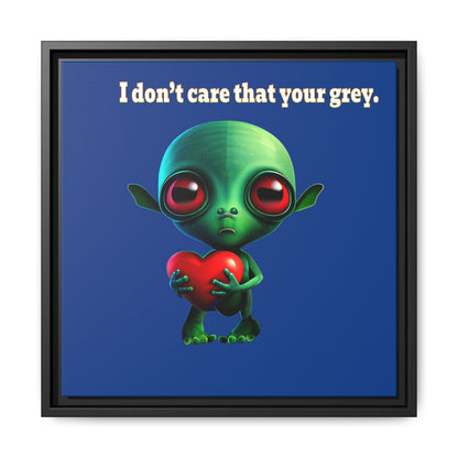 I don't care that your grey - framed canvas art (dark blue)