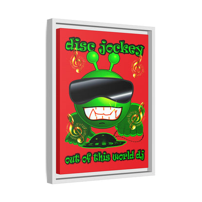 disc jockey - framed canvas art (red)