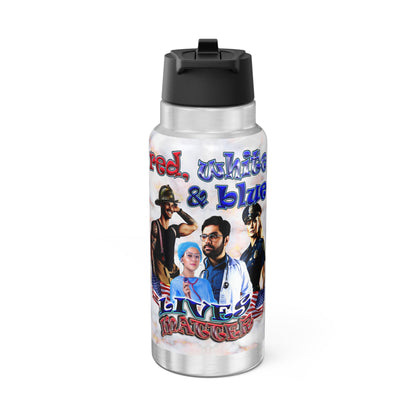 rw&b lives matter - Gator Tumbler, 32oz  (white marble)