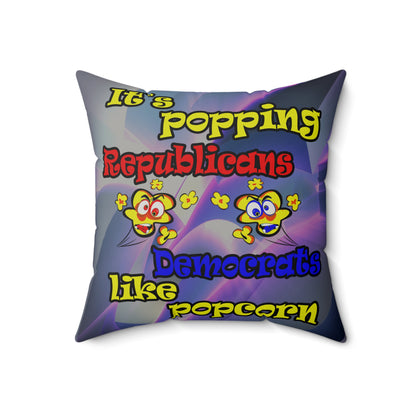 popping like popcorn - Faux Suede Square Pillow - (grey-pink wave)