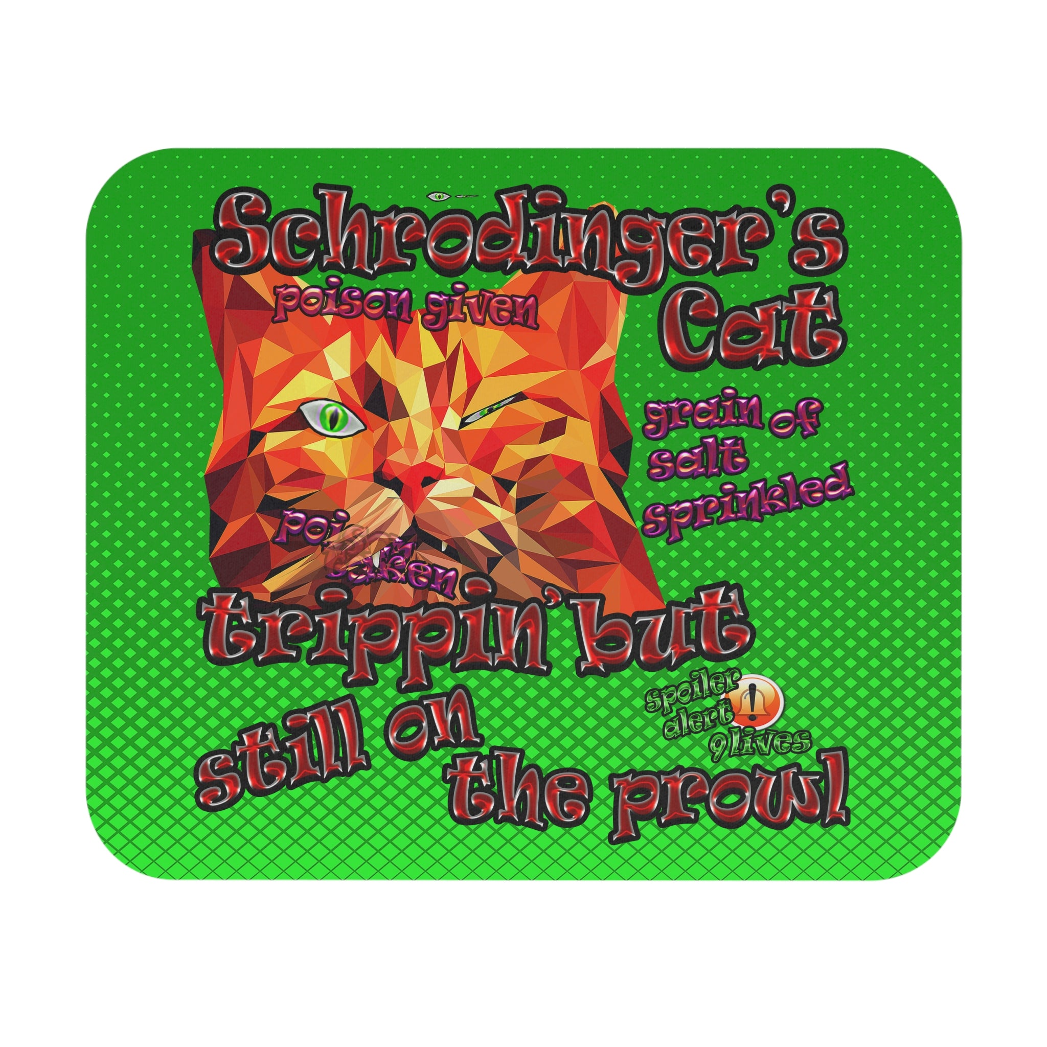 schrodinger's cat - Mouse Pad (Rectangle) (logo green)