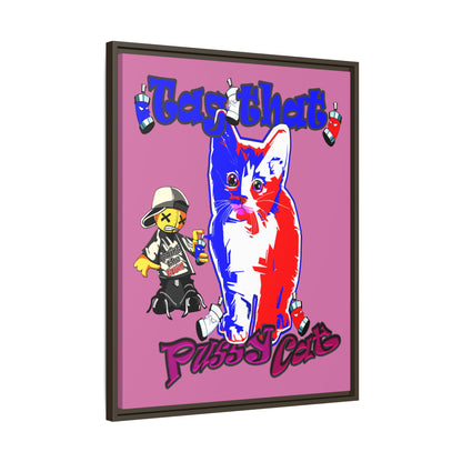 tag that - framed canvas art (light pink)