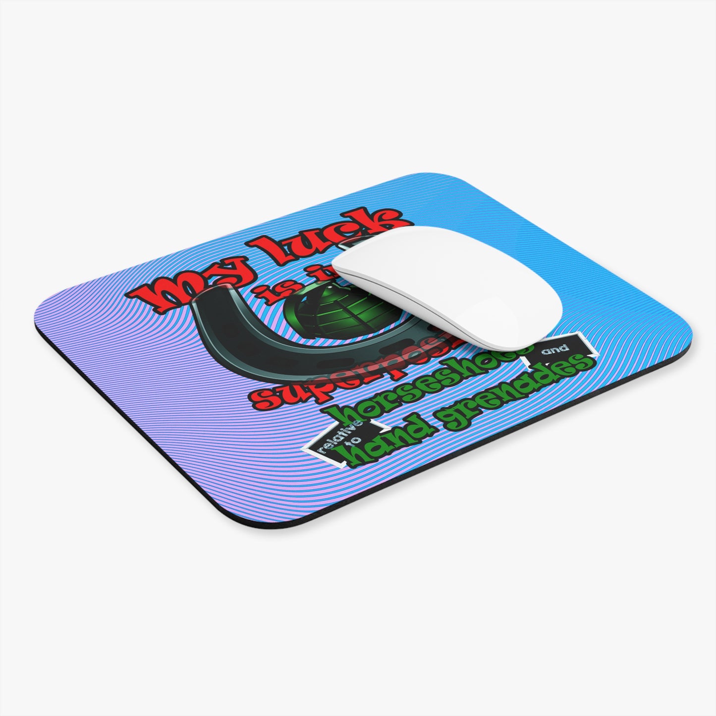 my luck - Mouse Pad (Rectangle) (light blue-purple wave)